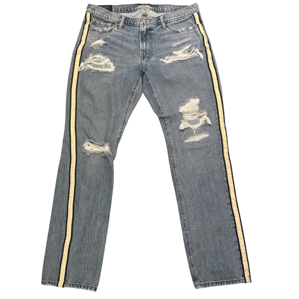 Abercrombie & Fitch Jeans Men's 33x32 *32x29* Blue Denim Langdon Slim Distressed